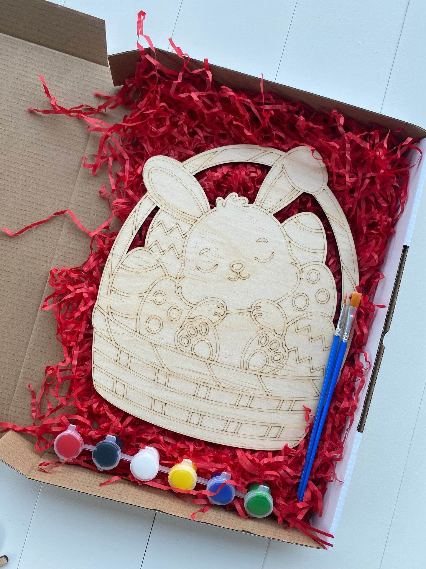 Wooden DIY Easter Bunny Basket Paint Kit