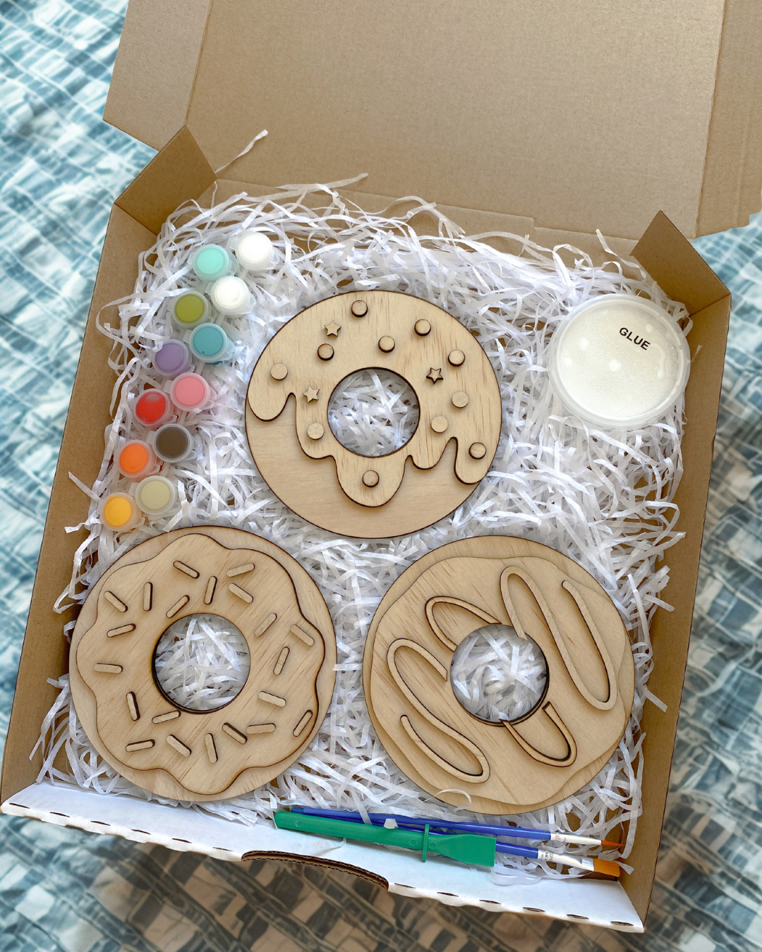 DIY Wooden Doughnut Painting Kit – Set of 3 Sweet Craft Decorations