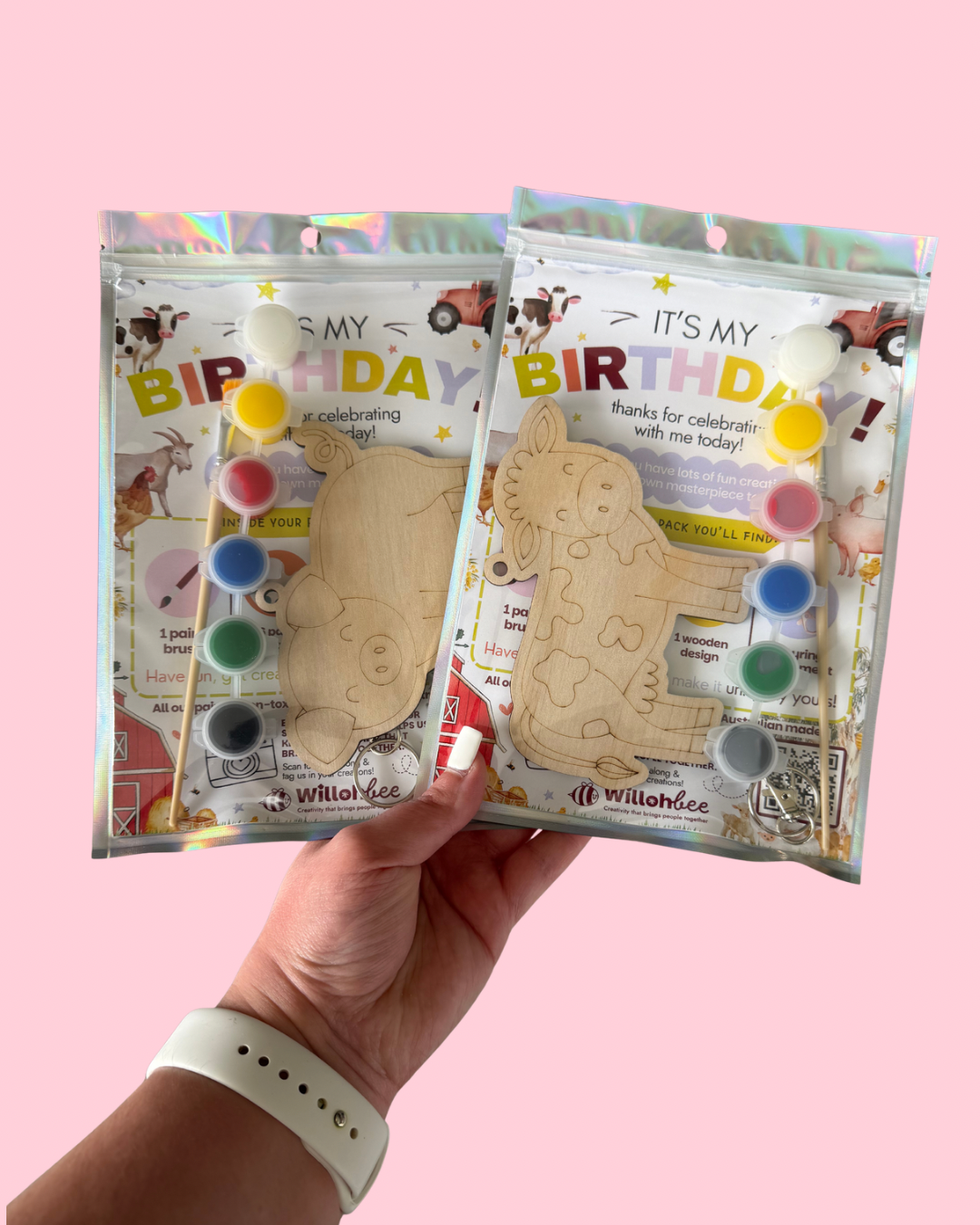 Farm Animal Wooden Party Favours