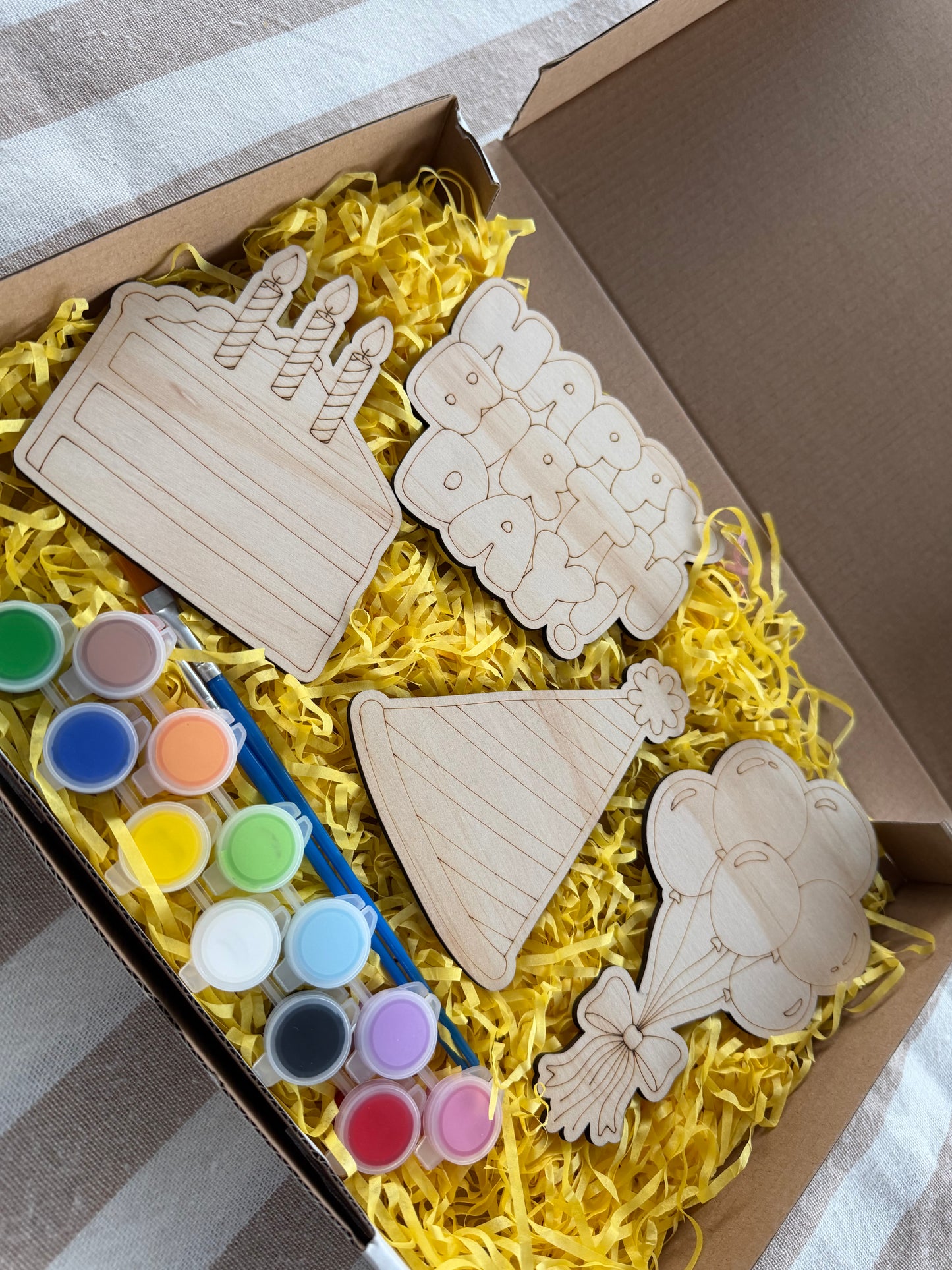 Happy Birthday Wooden Painting Set