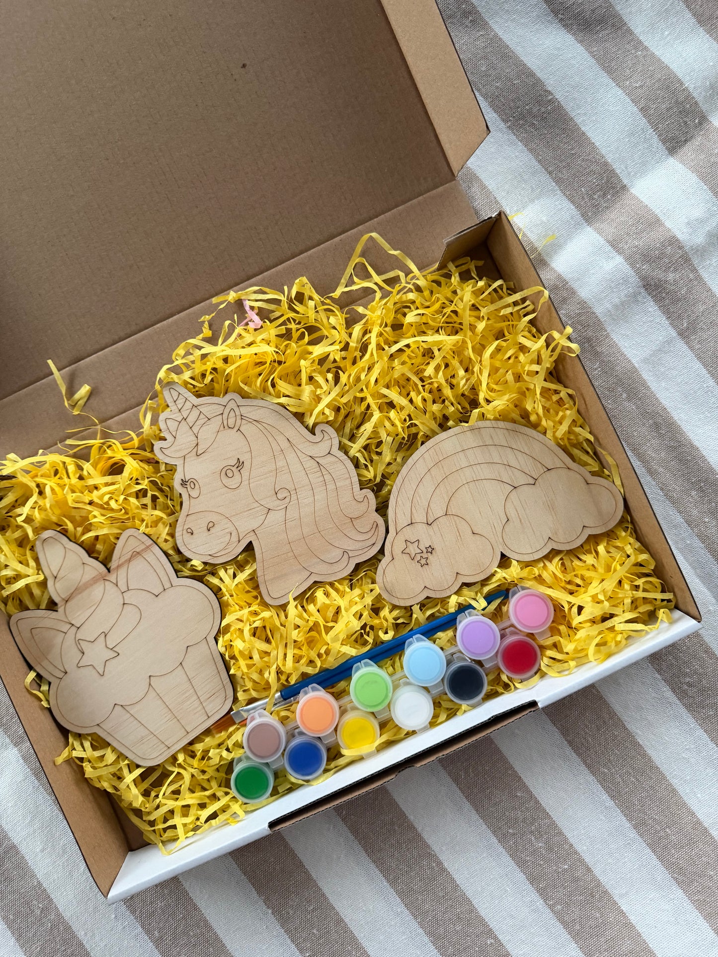 Unicorn & Rainbow Wooden Painting Set