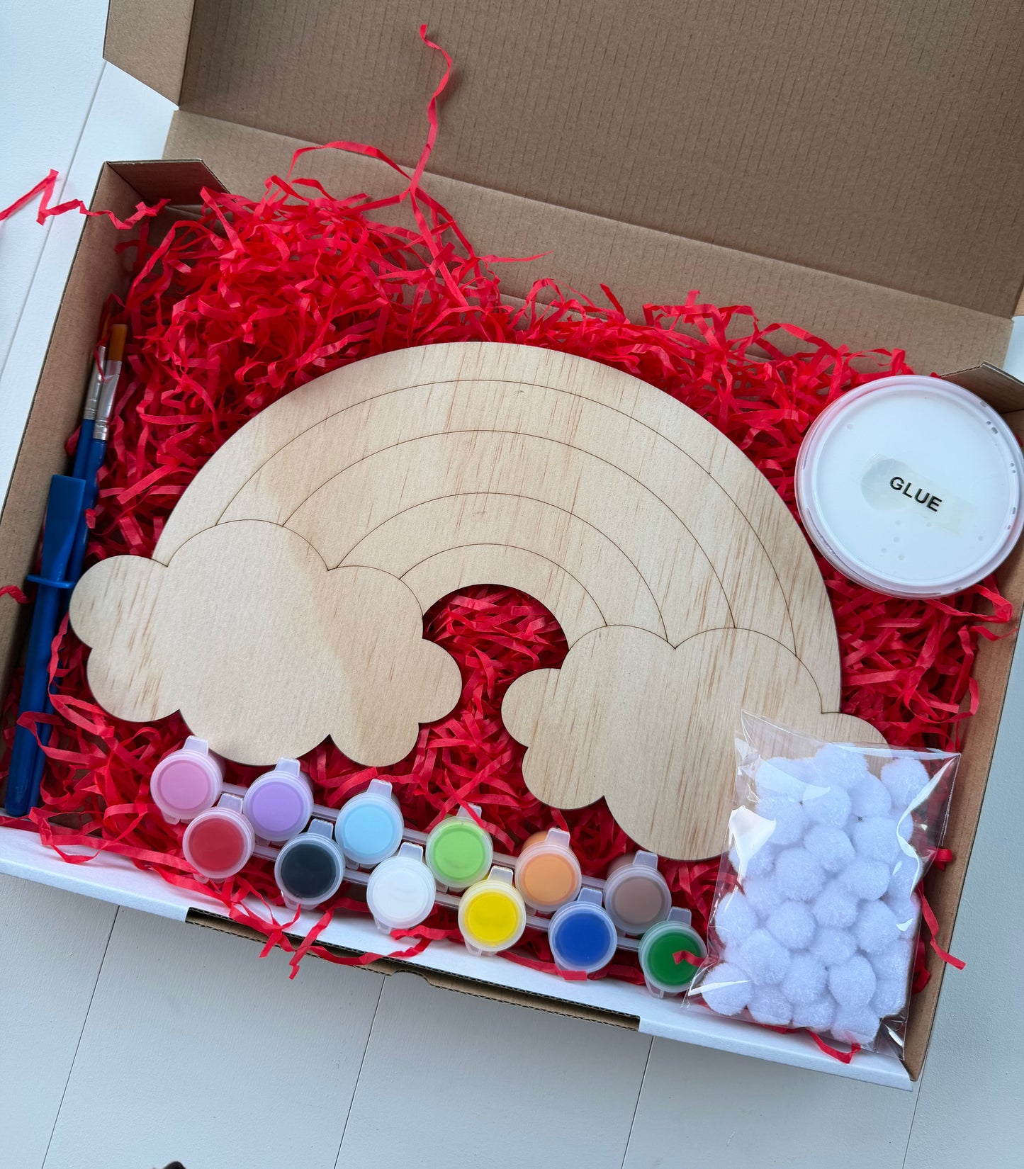 Rainbow Pom Pom Wooden Craft Kit
