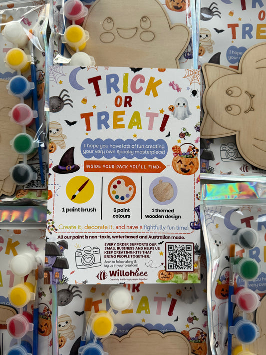 Trick or Treat Wooden Party Favours – Non Candy Halloween Treats