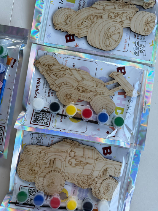 Speedy Cars Wooden Party Favours