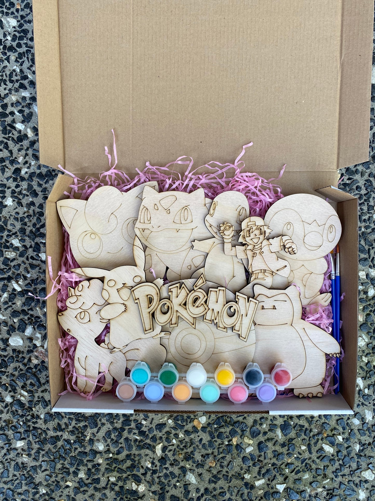 Pocket Monster Inspired Wooden Painting Kit