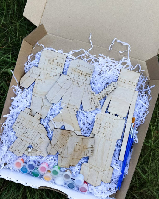 Pixel Inspired Kit: DIY Wooden Character Painting Set