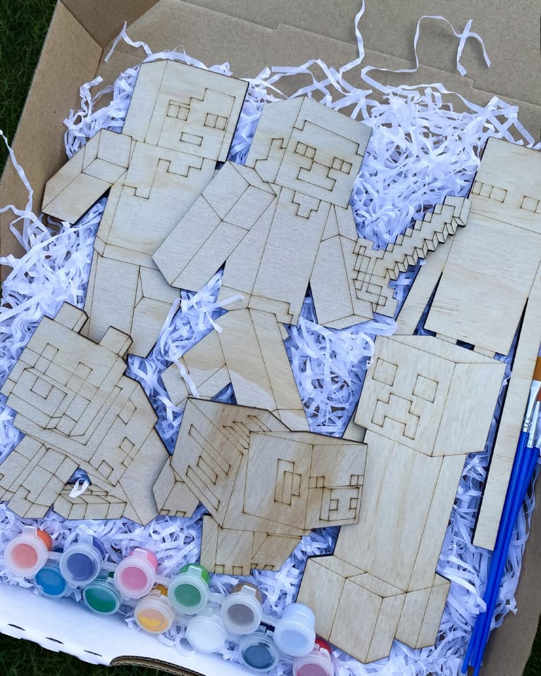 Pixel Inspired Kit: DIY Wooden Character Painting Set