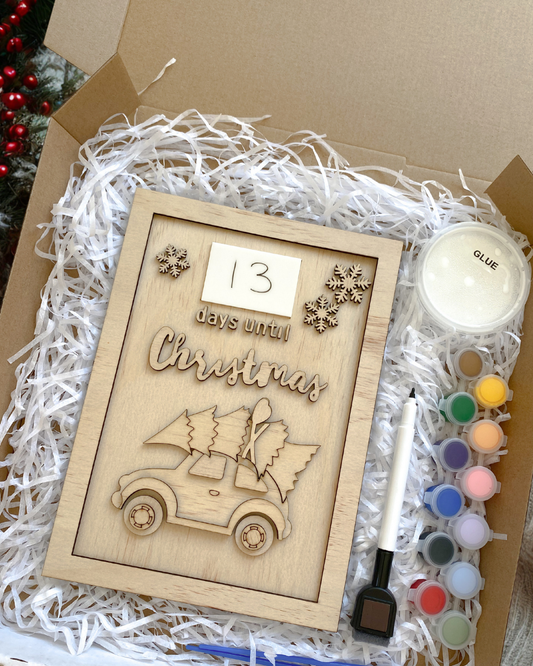 DIY Wooden Christmas Countdown Board – Paint & Display Craft Kit