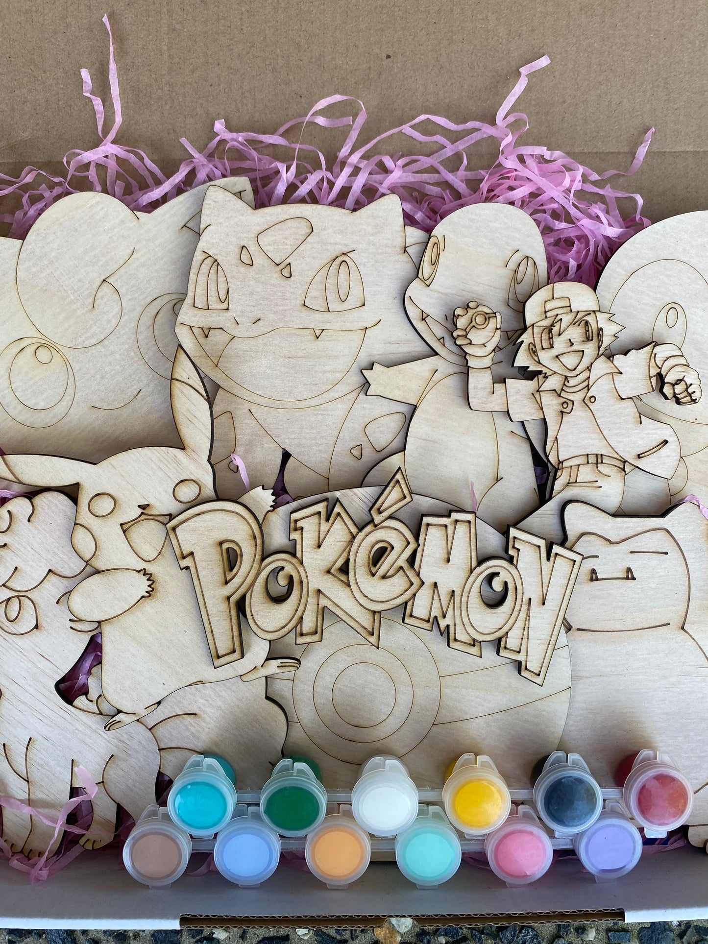 Pocket Monster Inspired Wooden Painting Kit