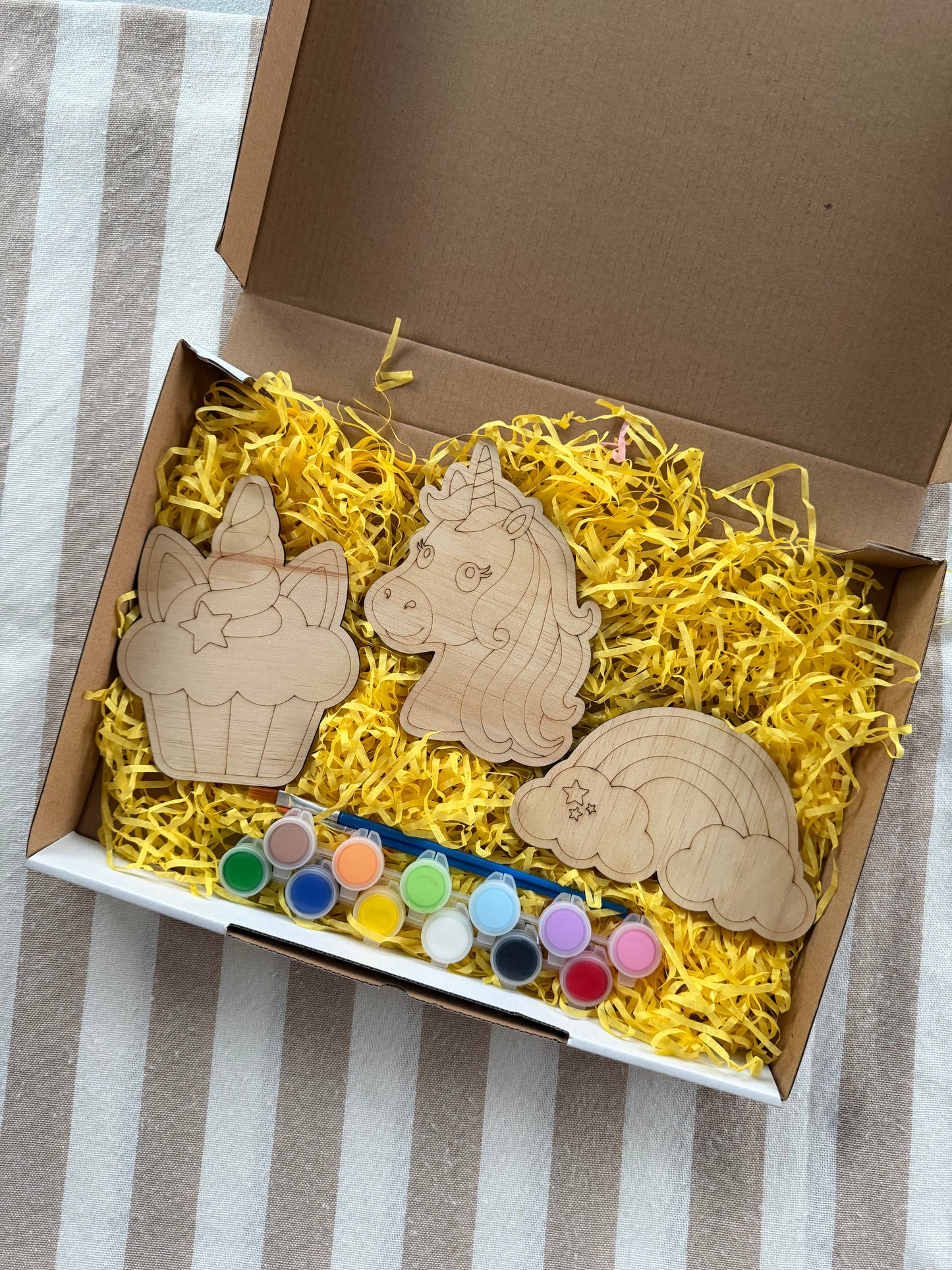 Unicorn & Rainbow Wooden Painting Set