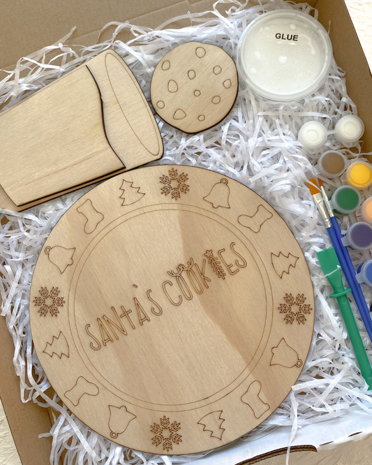 Santa’s Cookies Plate Painting Kit – DIY Christmas Eve Keepsake