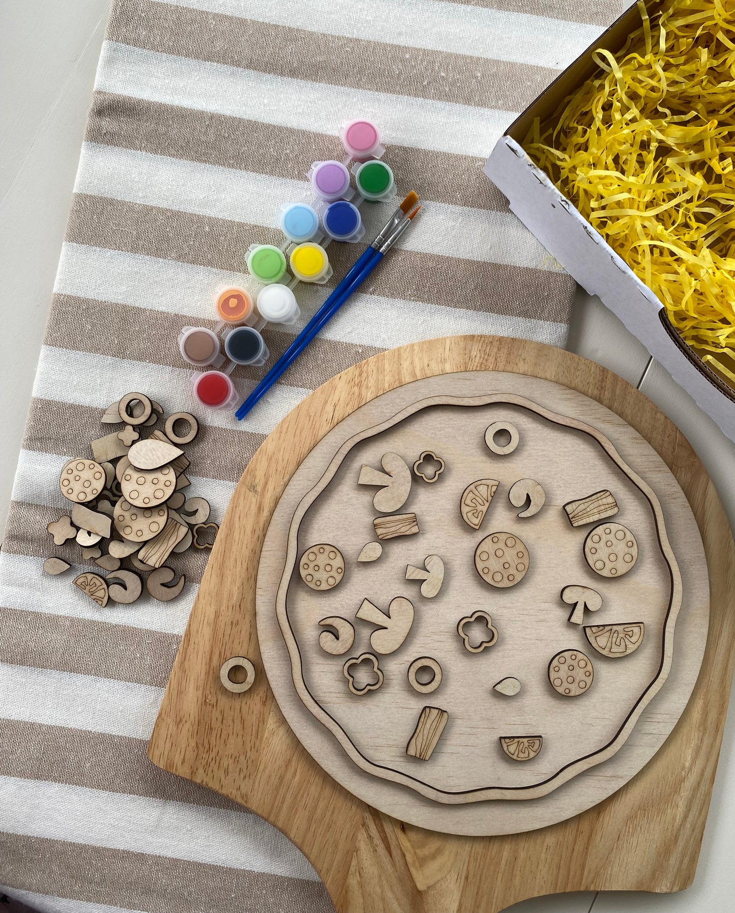 Pizza Party Wooden Painting Kit
