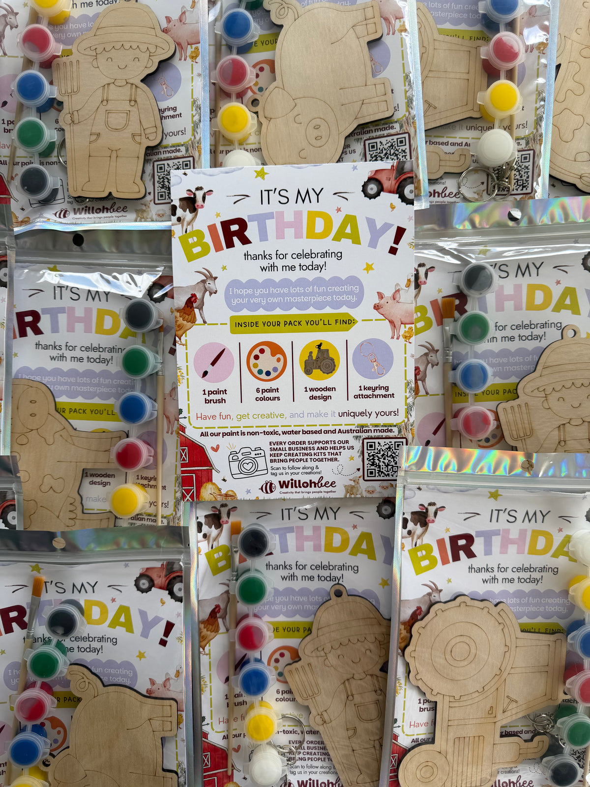 Farm Animal Wooden Party Favours
