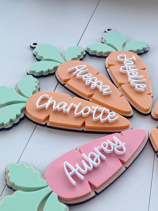 Easter Themed Carrot Name Tags