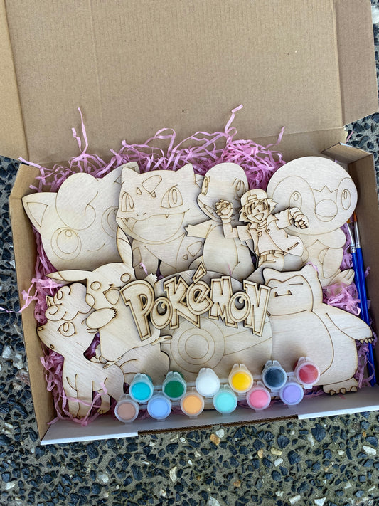 Pocket Monster Inspired Wooden Painting Kit