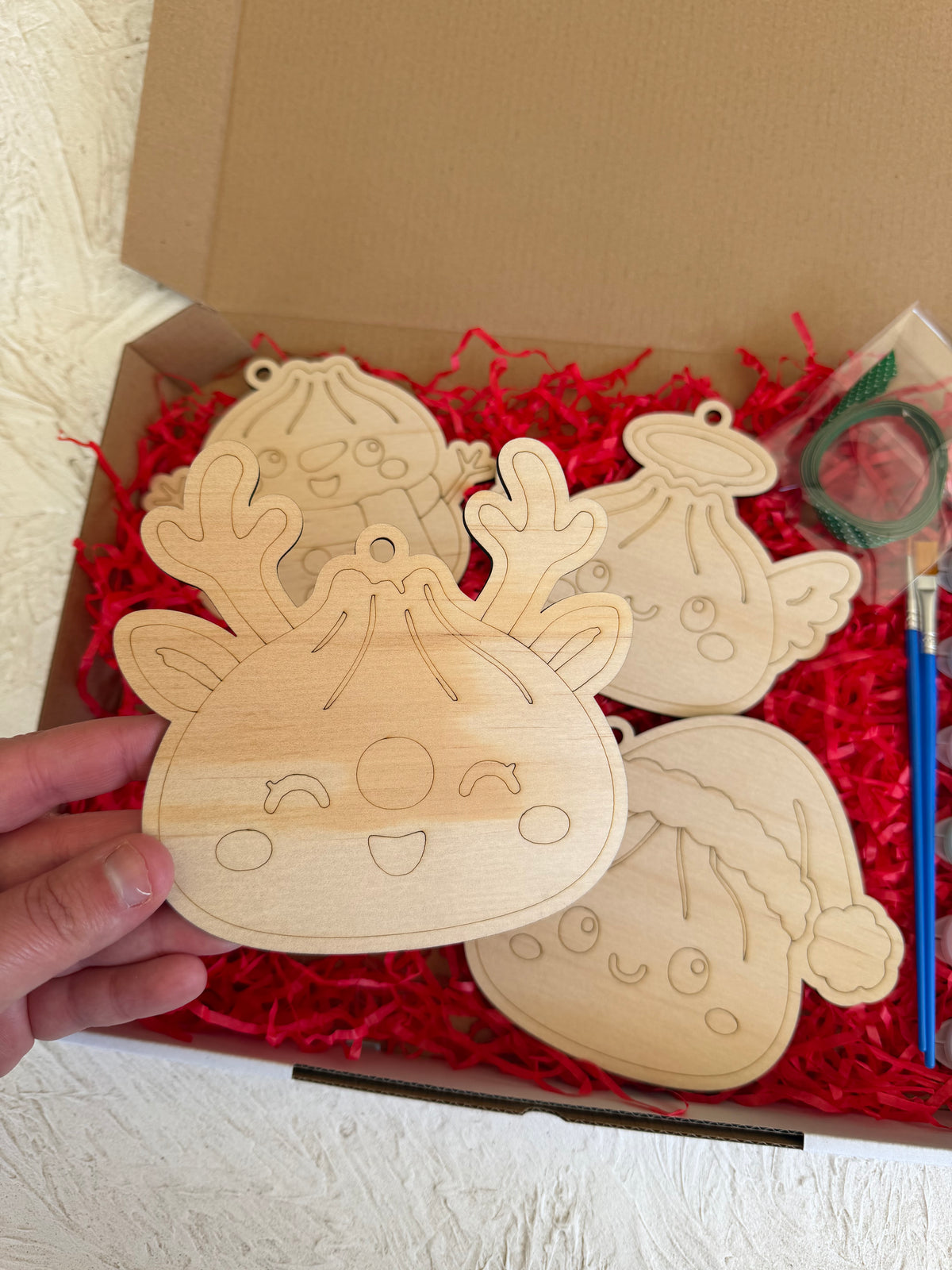 Dumpling Squishy Inspired Christmas Ornament Paint Kit (4 Pack)
