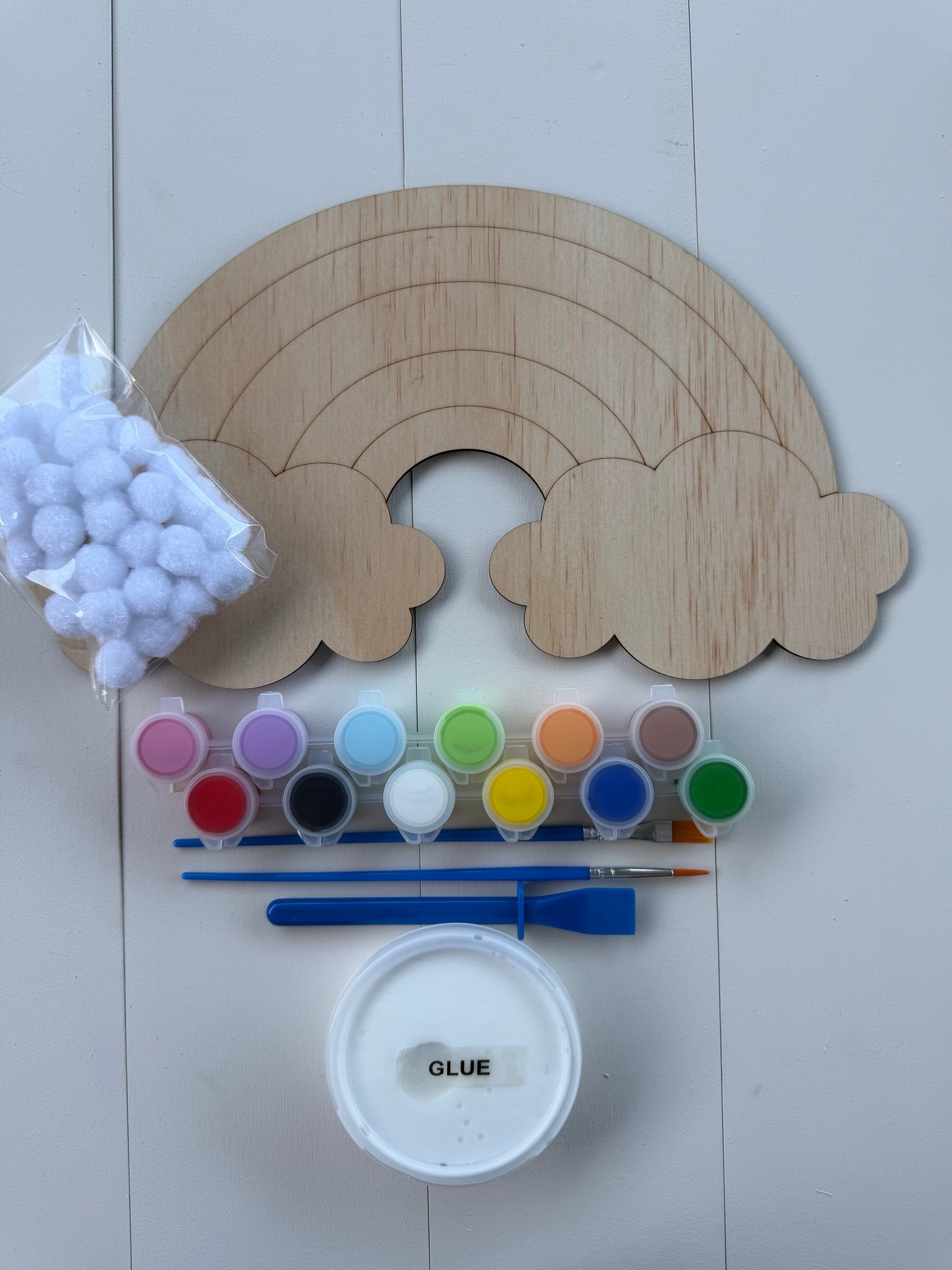 Rainbow Pom Pom Wooden Craft Kit